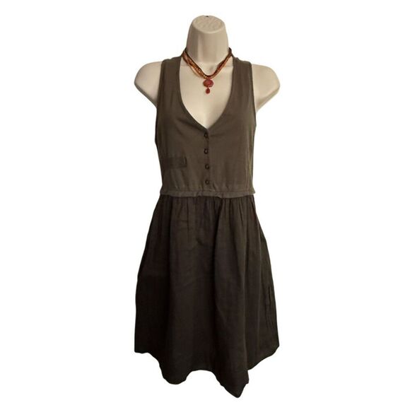 LAmade  Racerback Button Front Green Olive Dress Size S - Picture 2 of 10